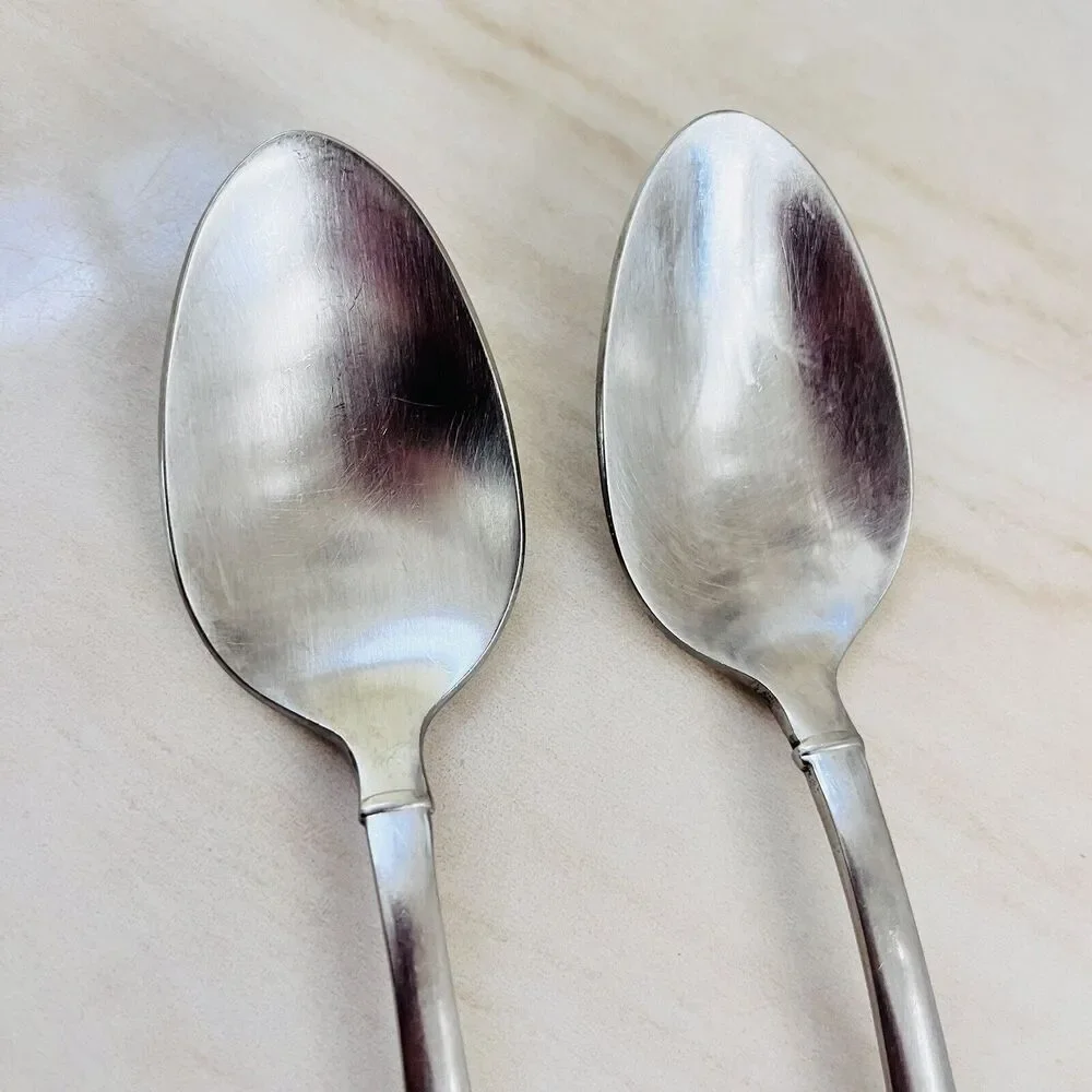 2pc ONEIDA Jackson Soup Spoon 7 in Stainless 18/10 Plain Satin Frost Flatware